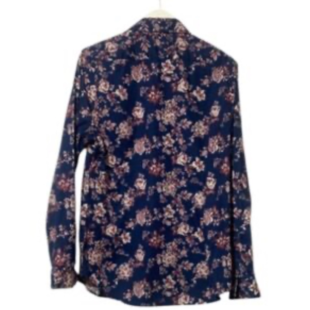 Men’s Express  Navy and Burgundy Floral Shirt